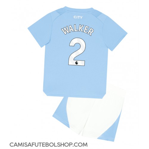 Camisa de time de futebol Manchester City Kyle Walker #2 Replicas 1º Equipamento Infantil 2023-24 Manga Curta (+ Calças curtas)
